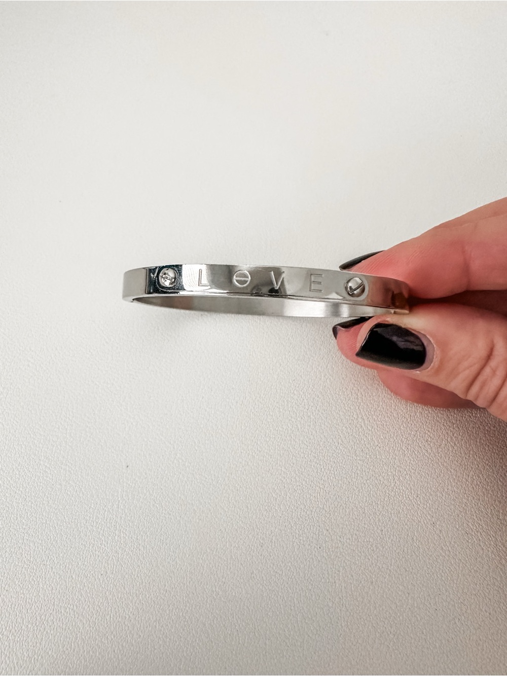 Silver LOVE Bangle Bracelet